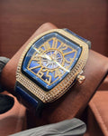 Frank Muller Blue Strap with Golden stone Blue dial